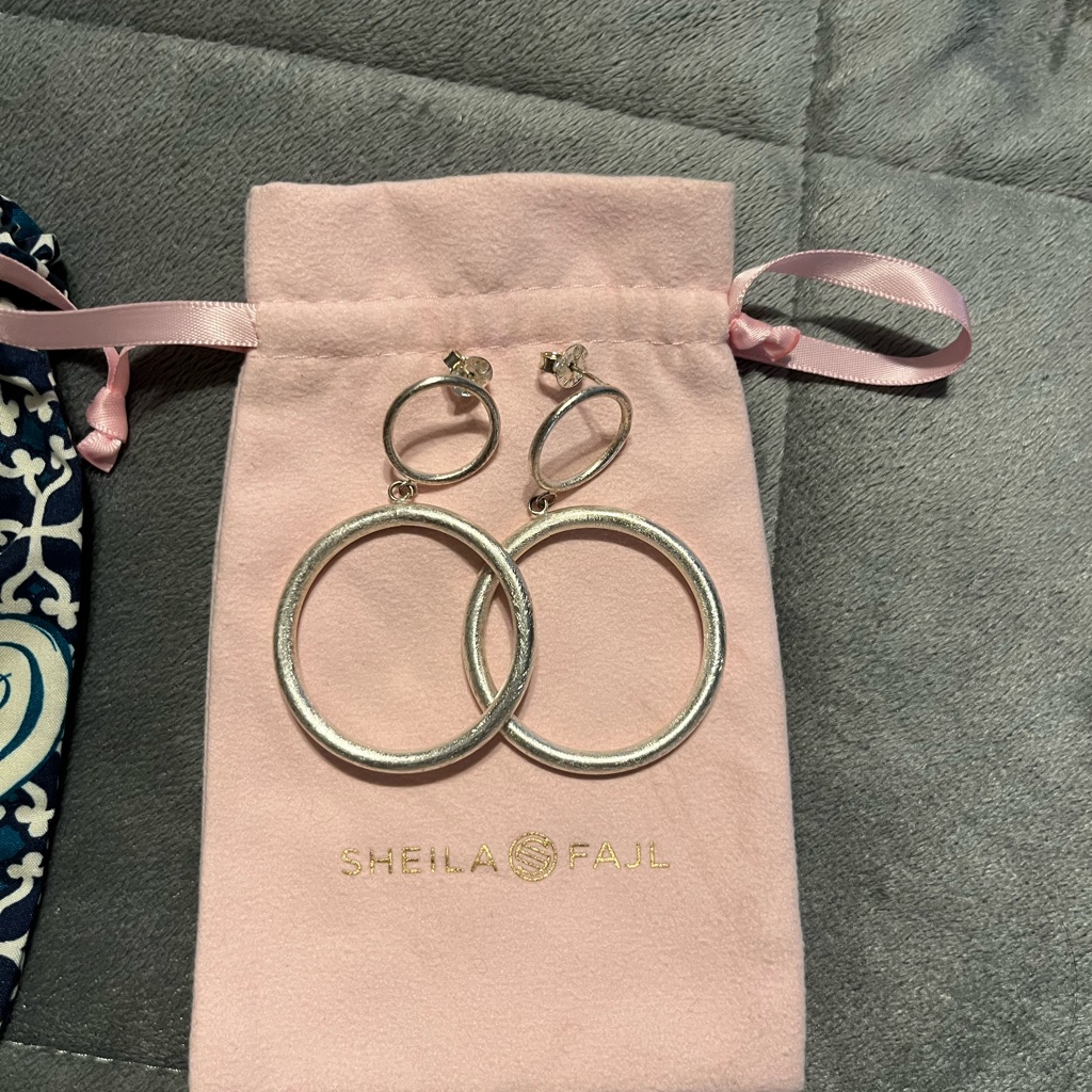 Sheila Fajl Silver Hoop Earrings 55$